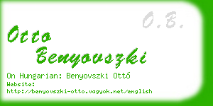 otto benyovszki business card